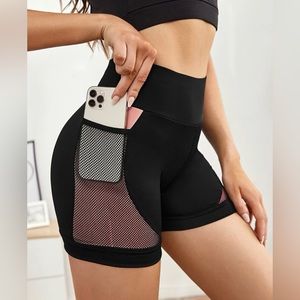 Color block mesh sports shorts